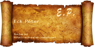 Eck Péter névjegykártya